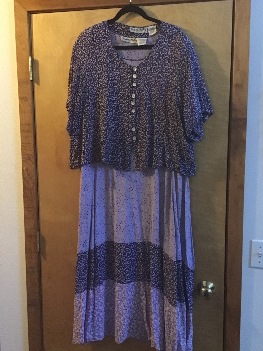 Lavender Floral Button-Front Tunic Dress